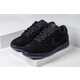 Tonal Black Suede Sneakers Image 2