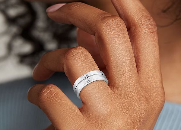 Womens Demi Morganite & Diamond Engagement Ring with Two-Tone Halo in 14K  White & Rose Gold (5/8 ct. tw.) | Zac Posen Rings — Burbujas Magicas