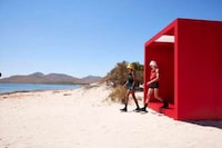 Striking Red Runway Tunnels Image 4