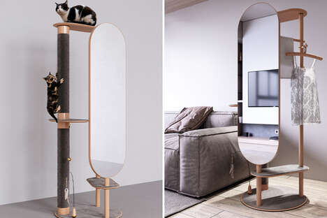 Full-Length Mirror Cat Towers