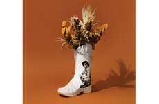 Cowboy Boot-Shaped Ceramic Vases