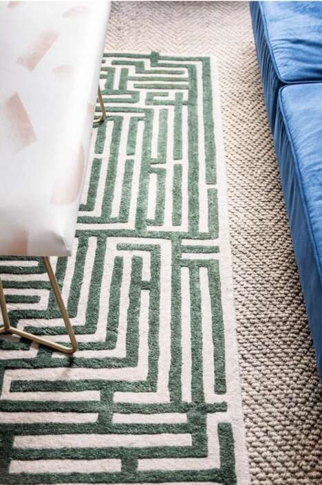 Maze-Inspired Hand-Tufted Rug Lines