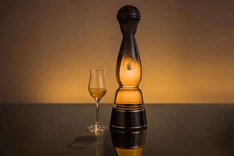Gold-Adorned Tequila Bottles