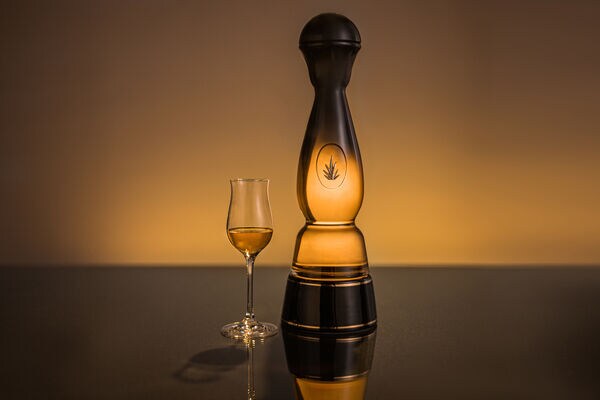 Gold-Adorned Tequila Bottles