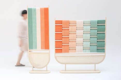 Pastel Rattan Room Dividers