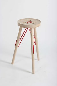 Tension-Held Wooden Stools Image 1
