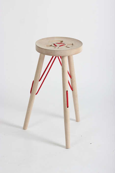 Tension-Held Wooden Stools