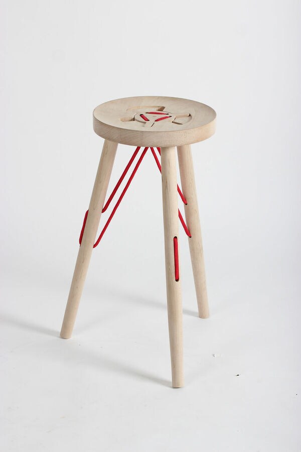 Tension-Held Wooden Stools