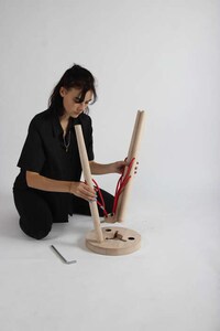 Tension-Held Wooden Stools Image 4
