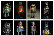 Upcycled Illuminated Robot Sculptures