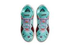 Floral Patterned Basketball Shoes