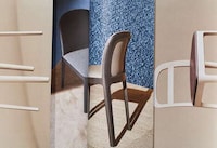 Wooden-Textured Upholstered Dining Chairs Image 2