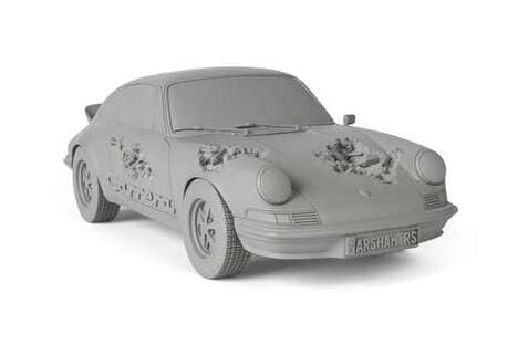 Eroded Car-Shaped Artful Sculptures