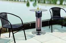 Heater-Equipped Bistro Tables