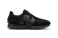 All-Black Synthetic Sneakers