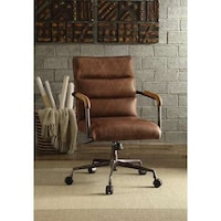Distressed Leather Executive Chairs Image 1