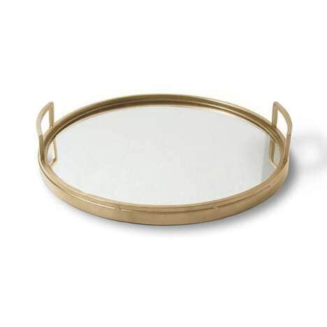 Gold Iron Mirrored Trays