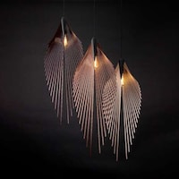 Palm Leaf-Resembling Light Pendants Image 1