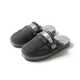Fluffy Grayscale Slip-On Shoes Image 1