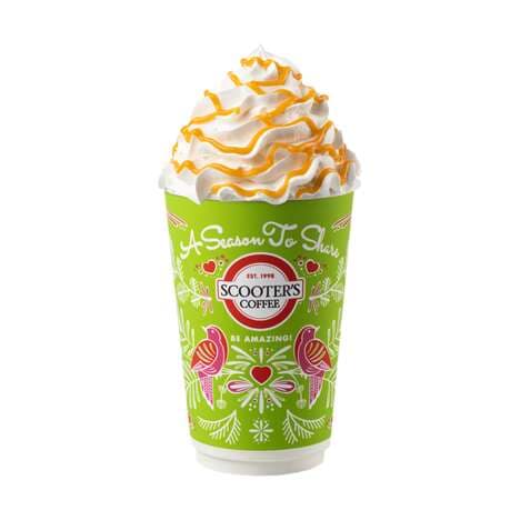 Holiday-Themed Caramel Lattes