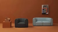 Ribbed-Cushioned Couches Image 1