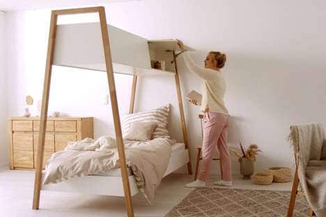 Overhead Storage Single Beds