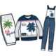 Branded Sweatpant Overalls Image 1