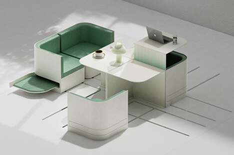 Sliding Grid-Affixed Furniture