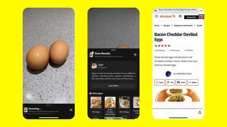 Recipe-Recommending Camera Features