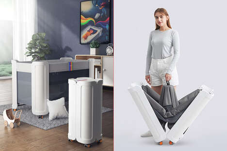 Collapsible Space-Saving Child Cribs
