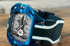 Exclusive Blueish Metallic Timepieces