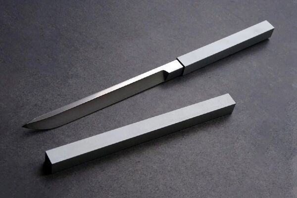 Minimalist Handmade Katana-Style Knives : The Square Tube Knife
