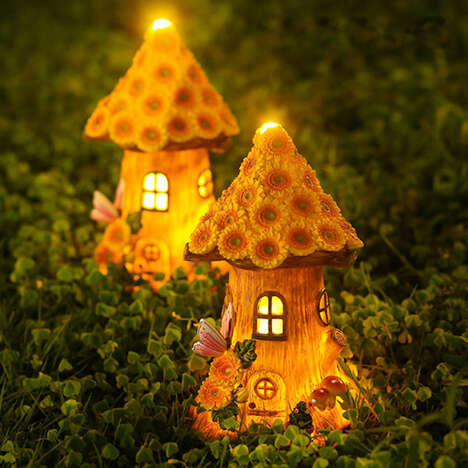 Solar-Powered Floral Garden Accessories