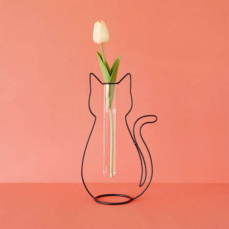 Minimalistic Feline-Inspired Vases
