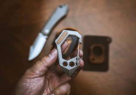 Metallic Multitool Carabiner Clips
