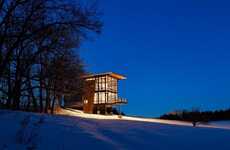 Isolated Glassy Steel Cabins