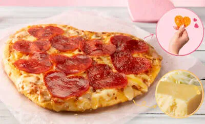 Japanese Heart-Shaped Pizzas