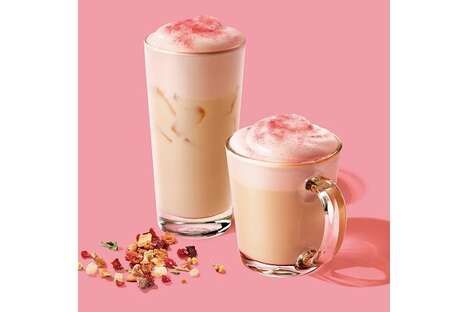 Pink Cold Cream Foam Valentine's Day Coffees