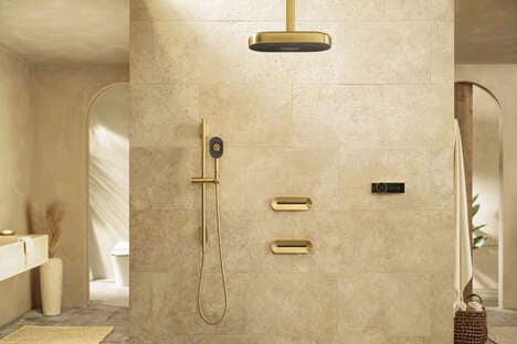 Bold Brass-Hued Bathroom Fixtures