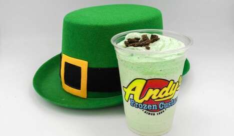 Shamrock-Hued Custard Treats