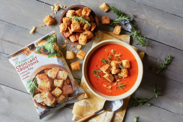 Herby Croissant-Based Croutons