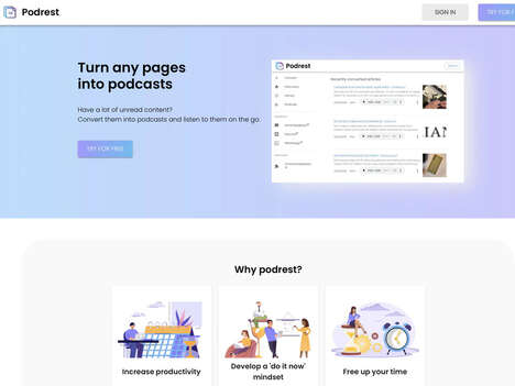 Content-Converting Podcast Platforms