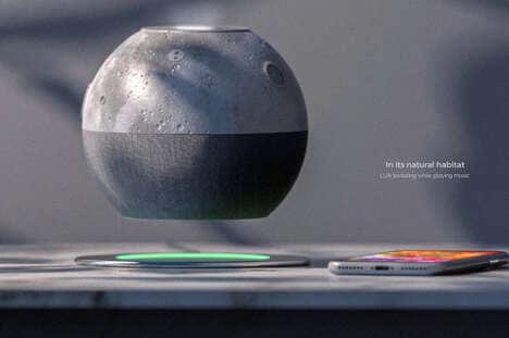 Levitating Lunar Smart Speakers