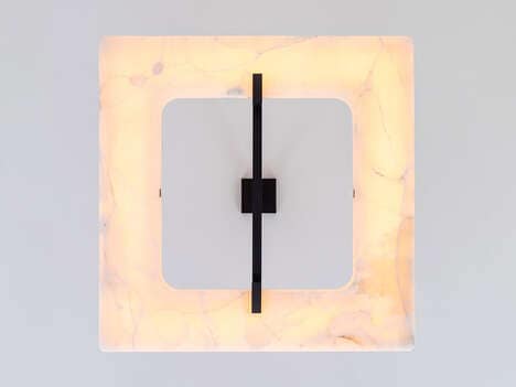 Geometric White Onyx Lamps