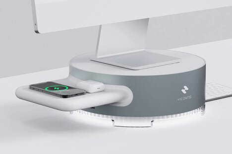 Functional Device-Charging Computer Stands
