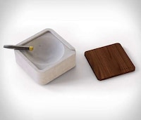 Storage-Equipped Concrete Ashtrays Image 4