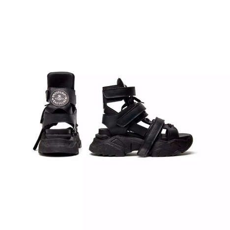 Punk-Informed Cutout Chunky Sandals