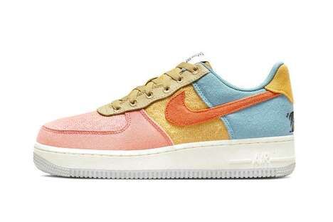 Color-Blocked Pastel Casual Sneakers
