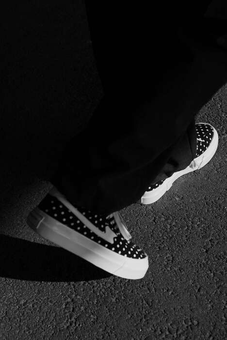 Polka-Dotted Minimal Casual Sneakers