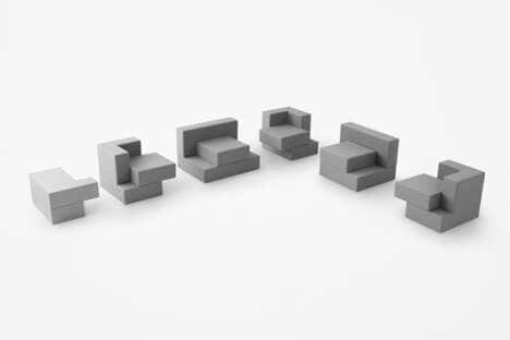 Stacked Brick-Like Sofas